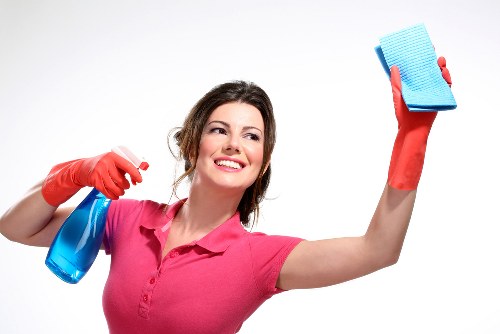 Professional carpet cleaning equipment in a business premises
